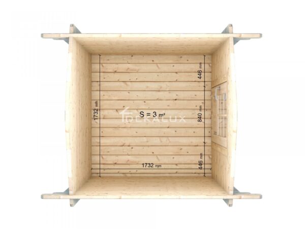 Casetta in legno 1,8x1,8 porta singola (34mm)