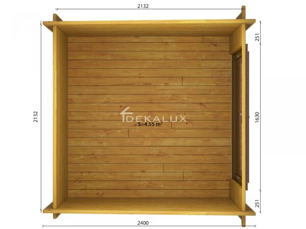 Casetta in legno 2,2x2,2 (34mm)_porta doppia MONOFALDA