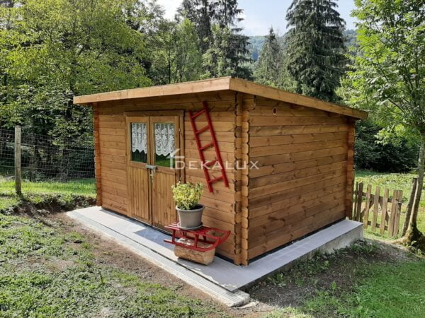 Casetta in legno 4x3 (34 mm) con porta doppia monofalda