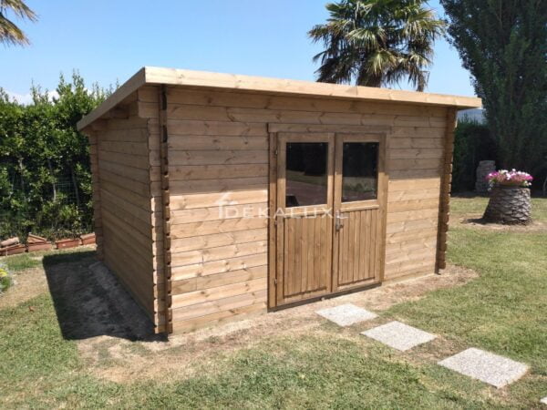 Casetta in legno 4x3 (34 mm) con porta doppia monofalda