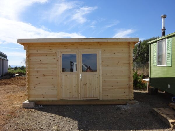 Casetta in legno 4x3 (34 mm) con porta doppia monofalda