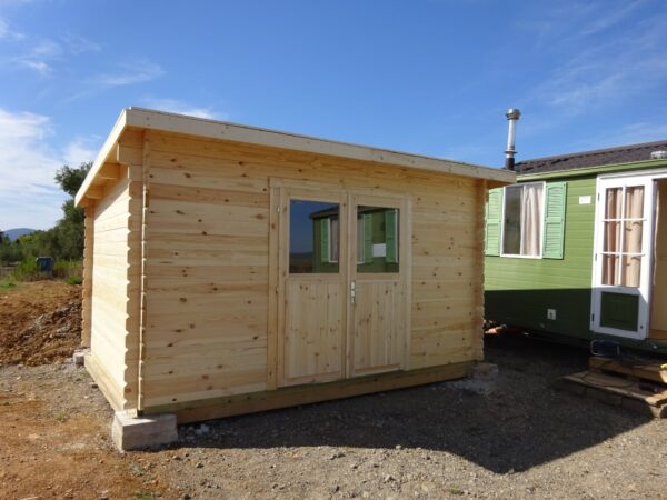 Casetta in legno 4x3 (34 mm) con porta doppia monofalda