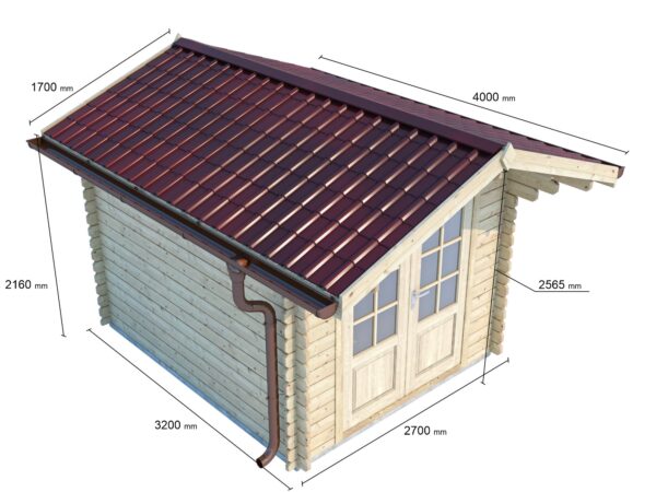 Casetta in legno 2,5x3 (44mm) con porta doppia
