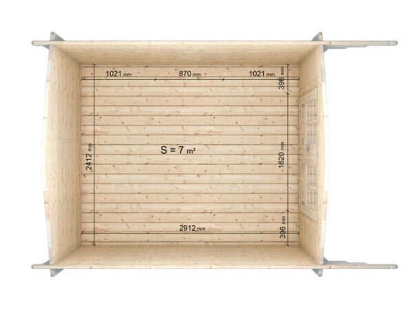 Casetta in legno 2,5x3 (44mm) con porta doppia