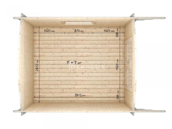 Casetta in legno 2,5x3 (44mm) con porta doppia
