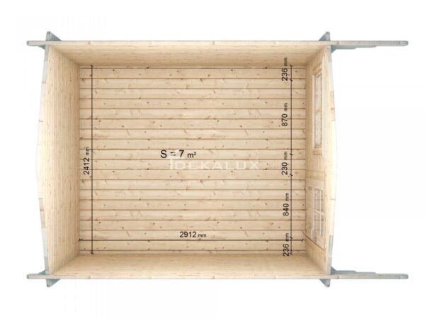 Casetta in legno 2,5x3 (44mm) con porta singola e finestra
