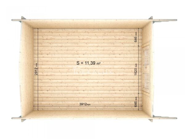 Casetta in legno 3x4 (44 mm) con porta doppia