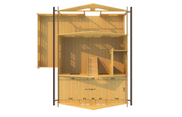 Bungalow in legno 8x8,4 (misure esterne)