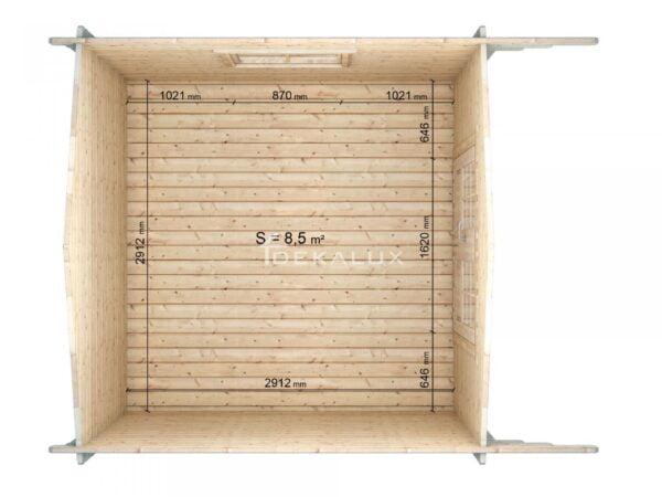 Casetta in legno 3x2 (44mm) con porta doppia