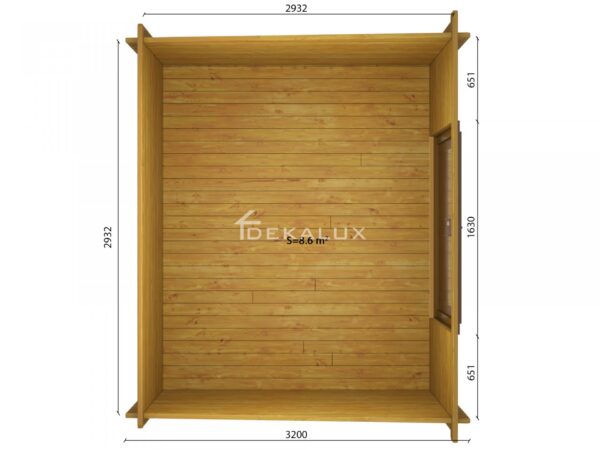 Casetta in legno 3x3 (34mm)_porta doppia MONOFALDA