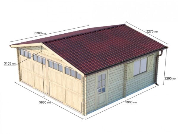 Garage in legno 6x6 (44 mm)