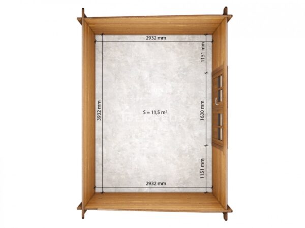 Casetta in legno 4x3 (34 mm) con porta doppia monofalda