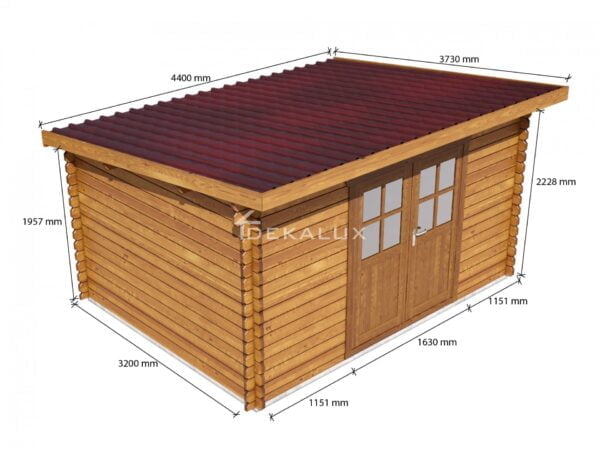 Casetta in legno 4x3 (34 mm) con porta doppia monofalda