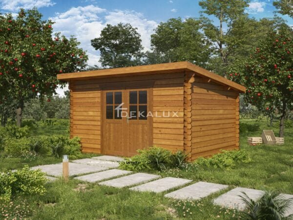 Casetta in legno 4x3 (34 mm) con porta doppia monofalda