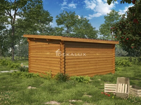 Casetta in legno 4x3 (34 mm) con porta doppia monofalda