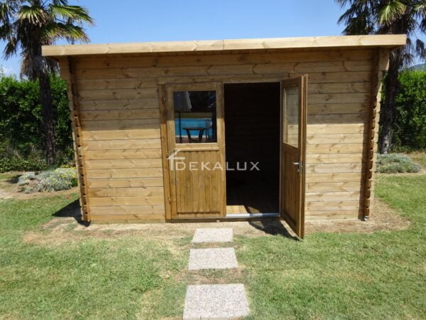 Casetta in legno 4x3 (34 mm) con porta doppia monofalda