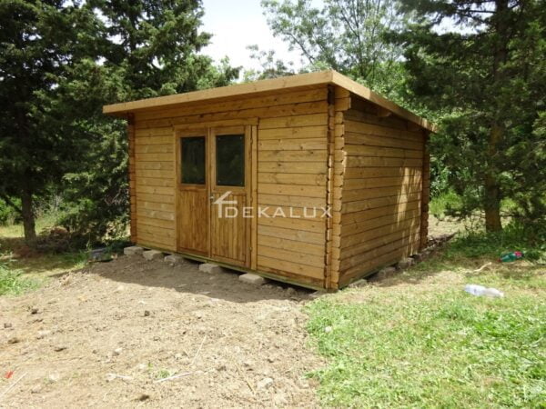 Casetta in legno 4x3 (34 mm) con porta doppia monofalda
