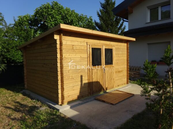 Casetta in legno 4x3 (34 mm) con porta doppia monofalda