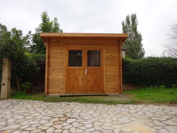 Casetta in legno 2,8x2,8 (34mm) porta doppia monofalda