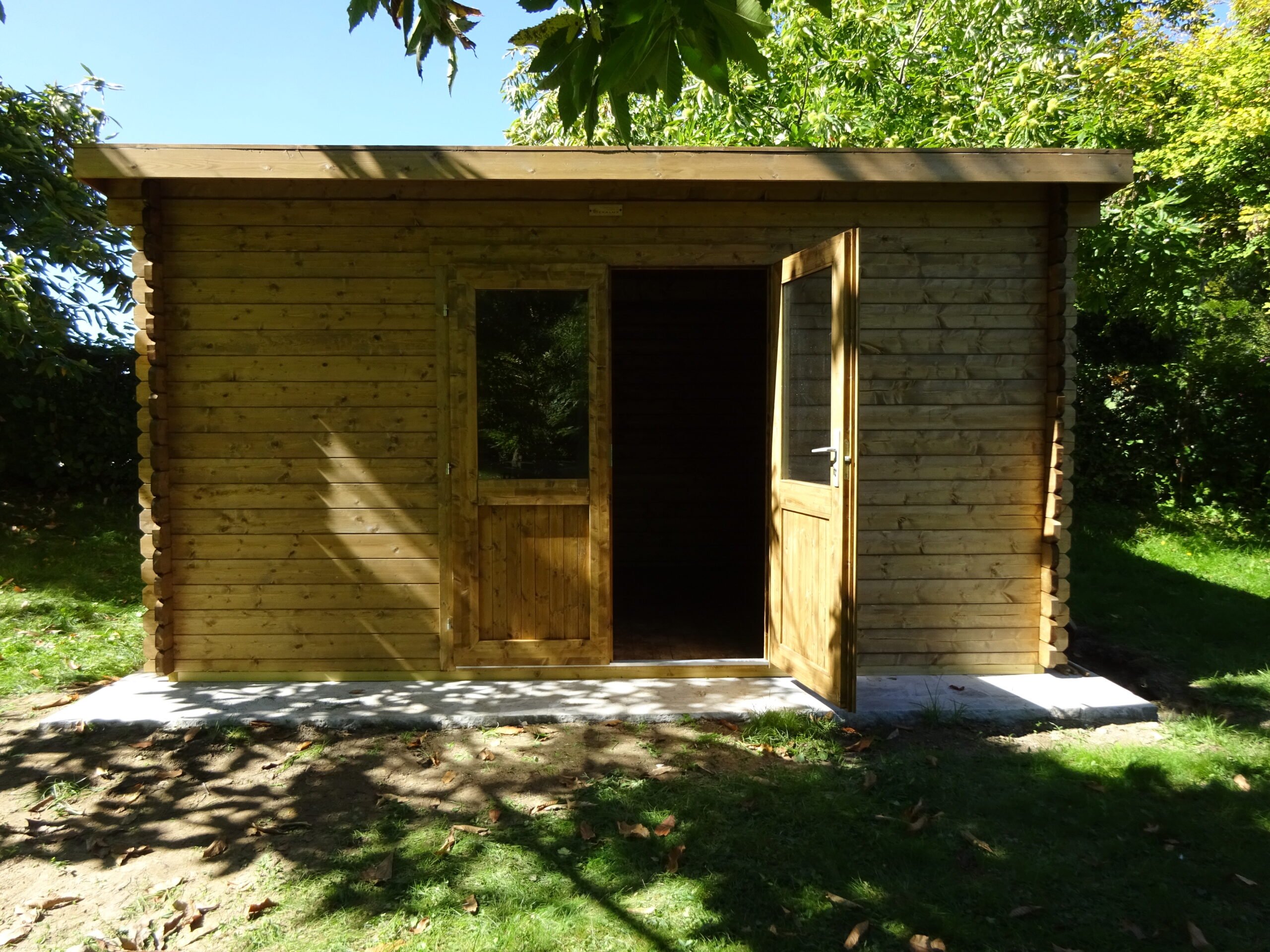 Casetta in legno 4x3 (34 mm) con porta doppia monofalda