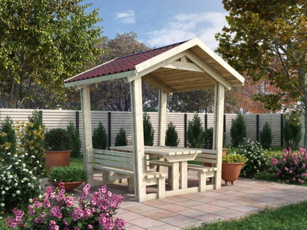 Gazebo in legno 2x2 con panche (44mm)