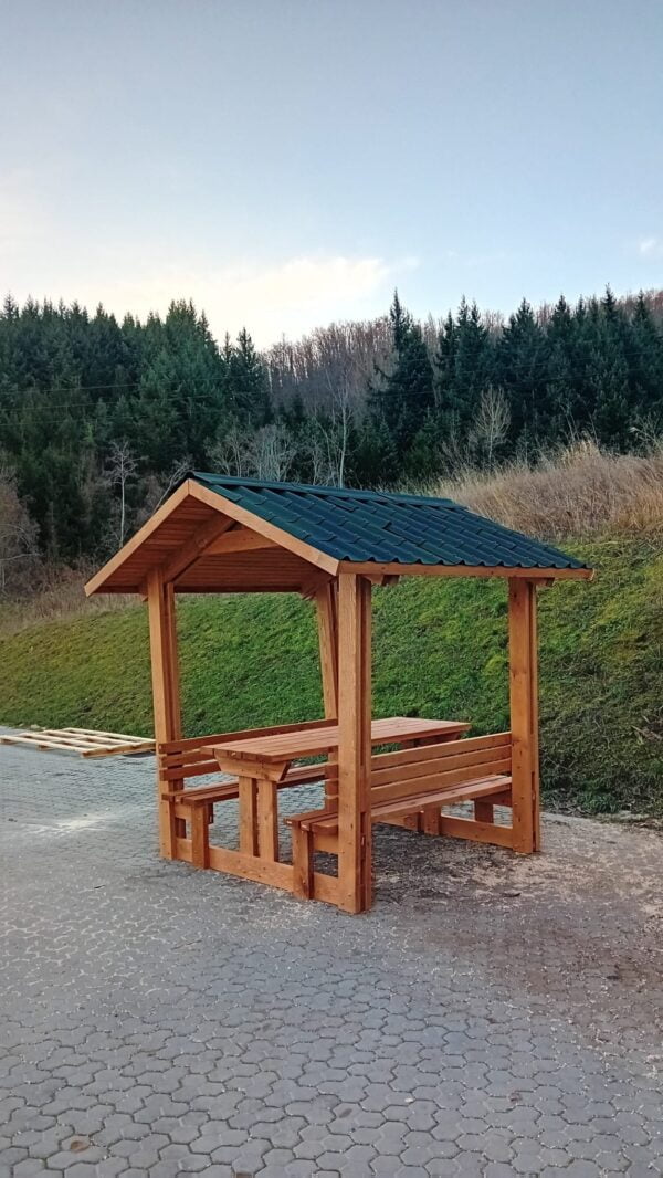 Gazebo in legno 2x2 con panche (44mm)