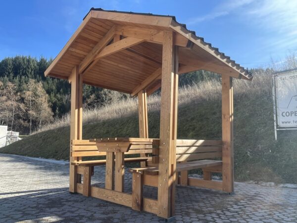 Gazebo in legno 2x2 con panche (44mm)