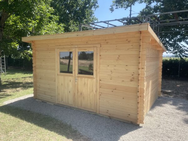 Casetta in legno 4x3 (34 mm) con porta doppia monofalda