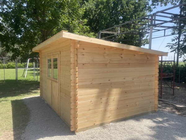 Casetta in legno 4x3 (34 mm) con porta doppia monofalda