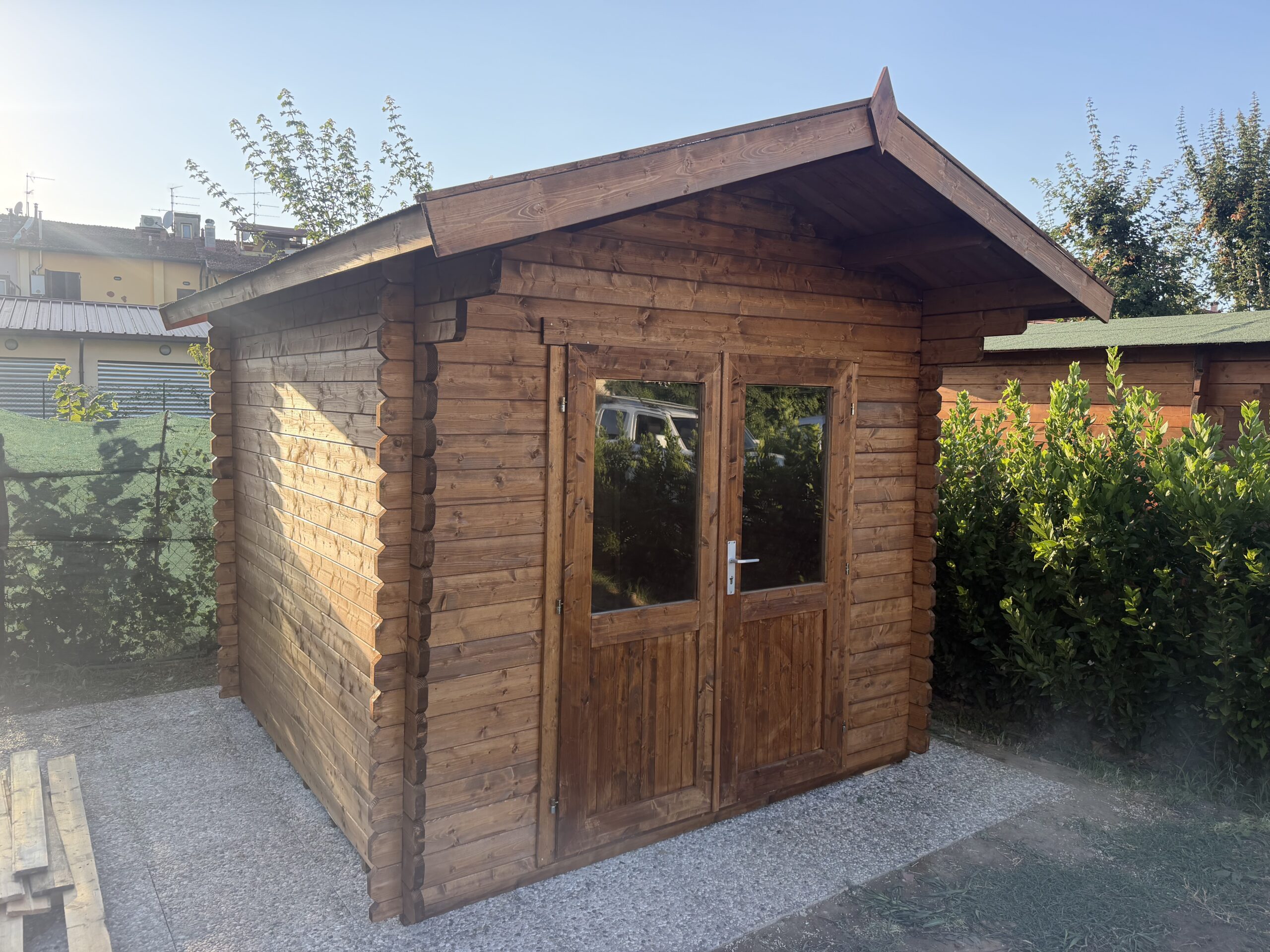 Casetta in legno 2,5x2,5 (34mm) con porta doppia