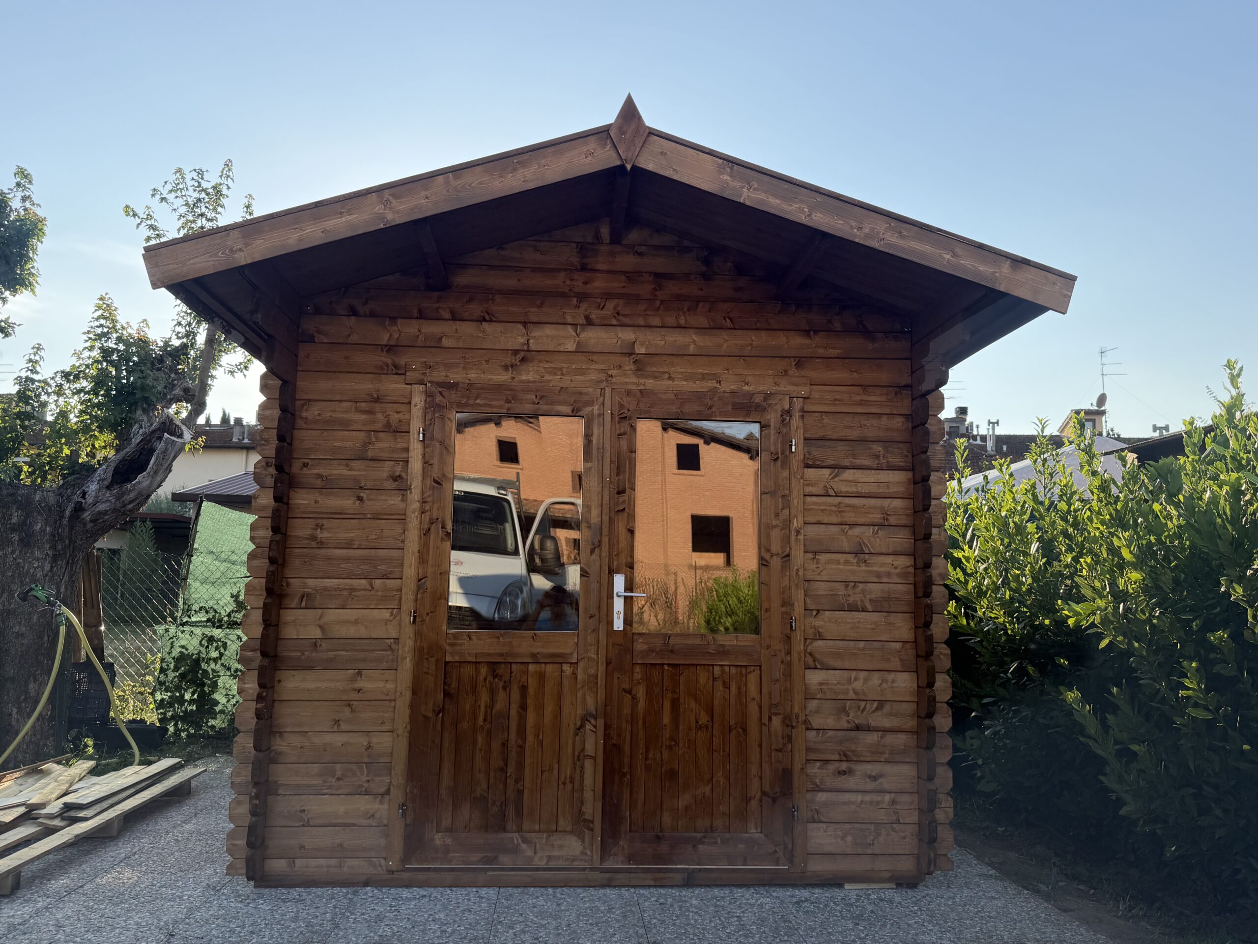 Casetta in legno 2,5x2,5 (34mm) con porta doppia