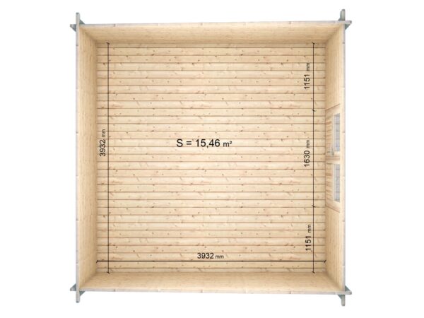Casetta in legno 4x4 (34mm)_porta doppia MONOFALDA