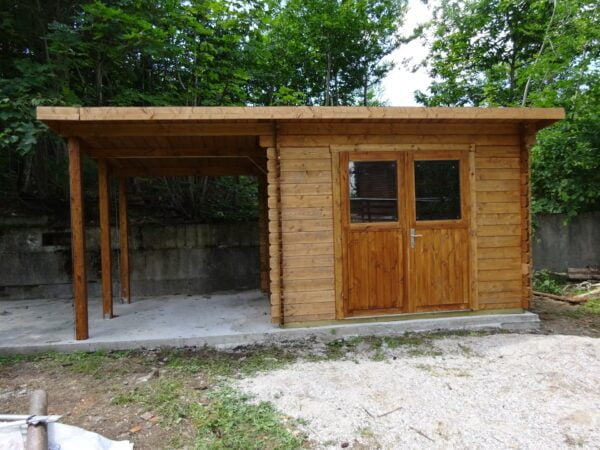 Casetta in legno 2,5x2,5 (34mm)_porta doppia MONOFALDA