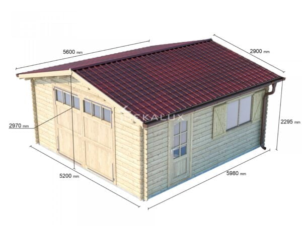 Garage in legno 5x5(44 mm)