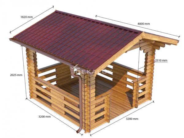 Gazebo in legno 3x3 (44 mm)