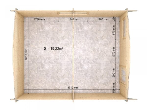 Casetta in legno 4x5 (44mm) con porta singola