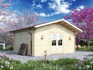 Casetta in legno 5x4 (44mm) con porta doppia