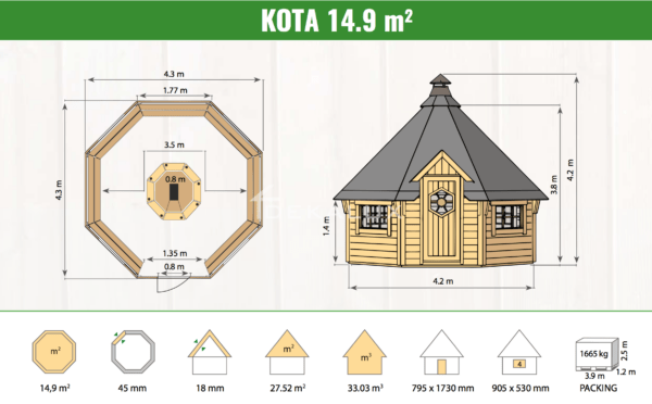 GRILL KOTA FINLANDESE 14,9 MQ