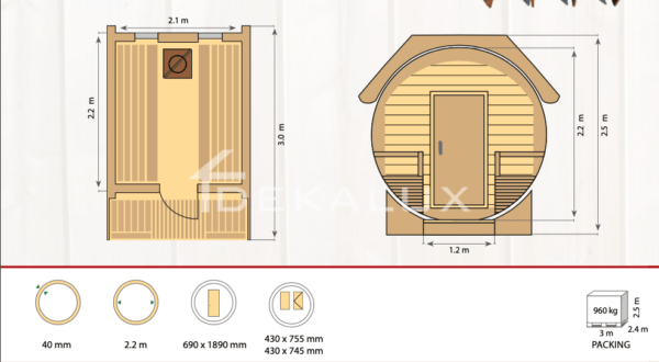 Sauna-botte SILVIA STANDARD