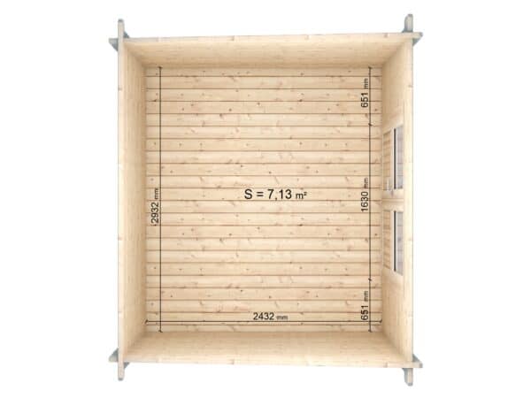 Casetta in legno 3×2,5 (34mm) porta doppia MONOFALDA