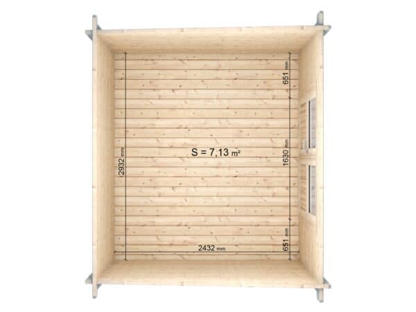 Casetta in legno 3×2,5 (34mm) porta doppia monofalda