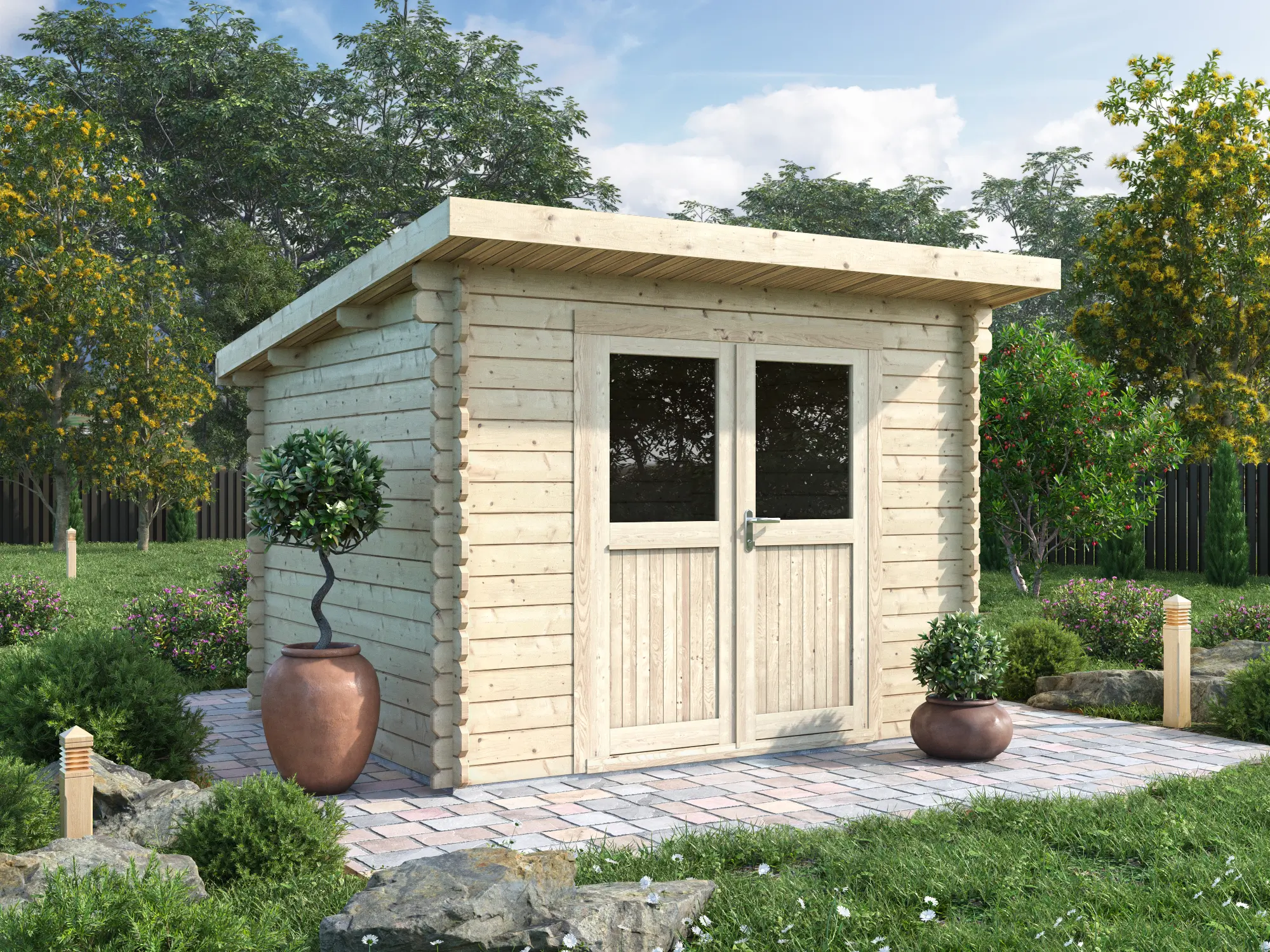 Casetta in legno 3×2,5 (34mm) porta doppia monofalda