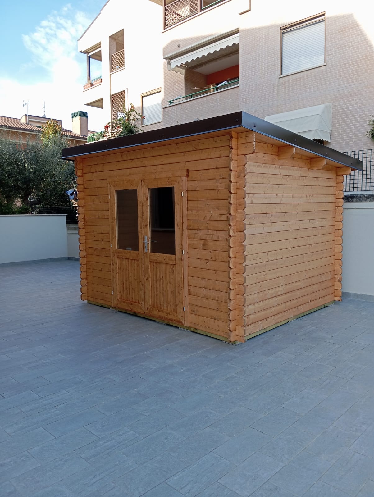 Casetta in legno 3×2,5 (34mm) porta doppia monofalda