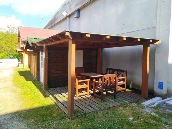 Gazebo in lamellare 3x3 a quattro acque