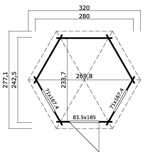 Padiglione Inverness 2,8x2,4 (44 mm)