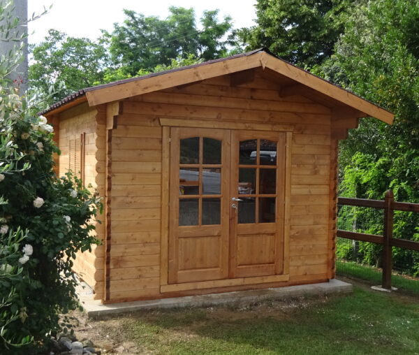 Casetta in legno 3x3 (34 mm) con porta doppia