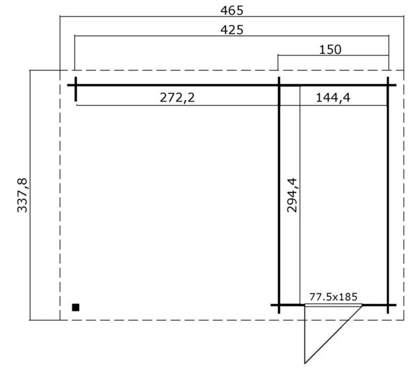 Casetta in legno aperta 4,25x3 (28mm)