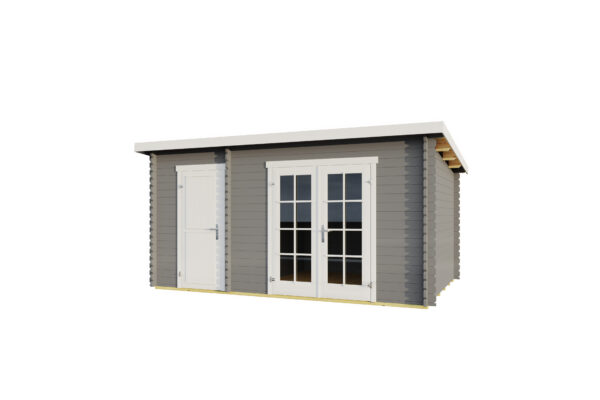 Casetta in legno 3,80x2,50 (4x2,5 - 28mm) monofalda a 2 vani