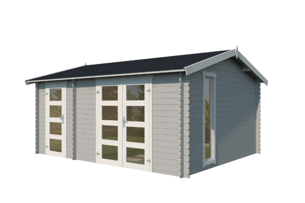 Casetta in legno 4,56x3,60 (4,50x3,50 - 28mm) a 2 vani