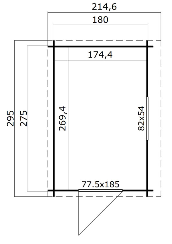 Casetta addossata 1,80x2,75 (28mm)